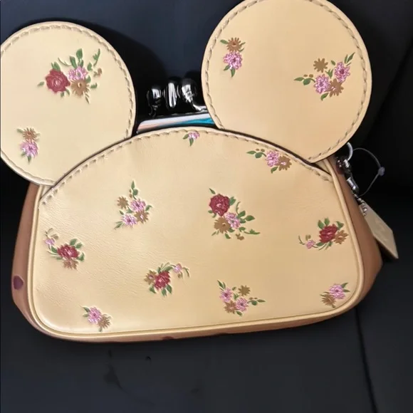 Coach Yellow and Brown Mickey Mouse Clutch - Picture 4 of 5